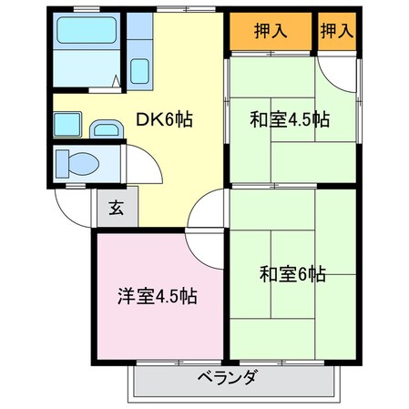 パナハイツまつやまの物件間取画像